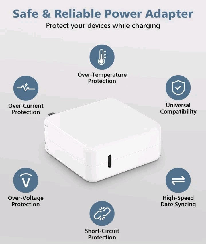 Original 67W USB-C Power Charger Adapter For Apple Macbook Air Retina +C-C Cable