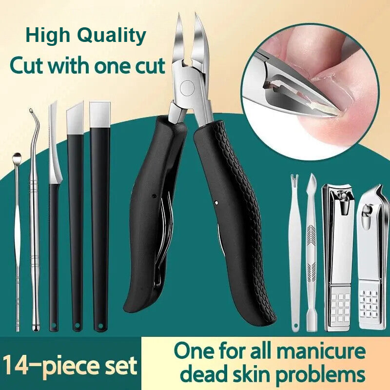 14Pcs Toenail Clippers for Thick Ingrown Toe Nails Heavy Duty Nail Clippers Kit