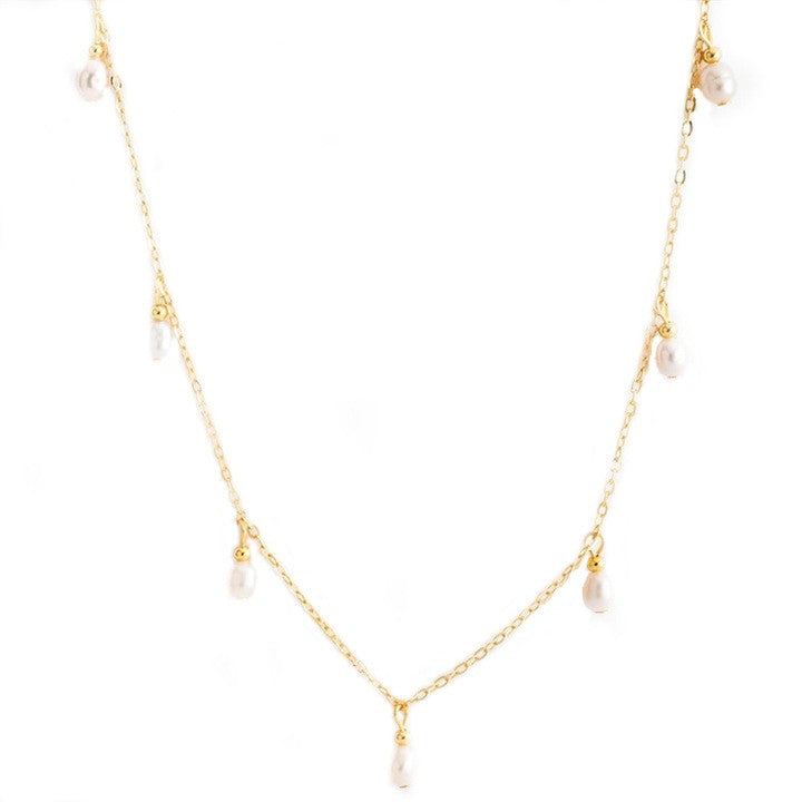 Oval Pearl Pearl Tassel Necklace