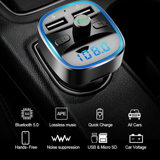 Bluetooth 5.0 Wireless Car FM Transmitter MP3 Music Player Radio Charger Adapter