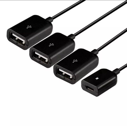 Micro USB Charging OTG Hub Splitter Cable for Smart Phone Android Tablet 4 In 1