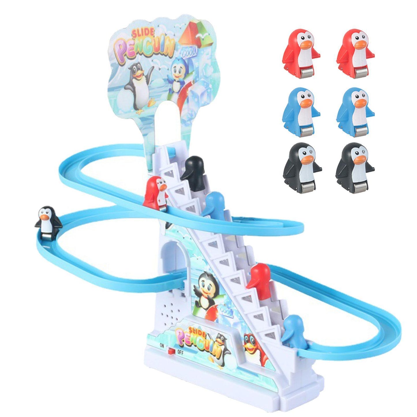 Penguin Climbing Toys Music Electric Race Track Game for Boys Toddlers Kids
