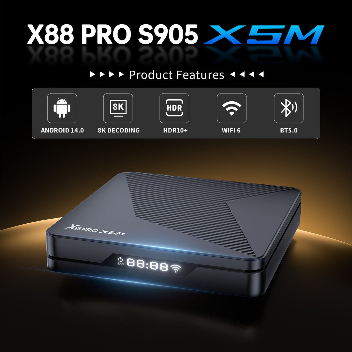 X88 Pro X5 TV Box Android 14 S905X5M 8K Wifi6 BT5.0 Voice Remote Media Player
