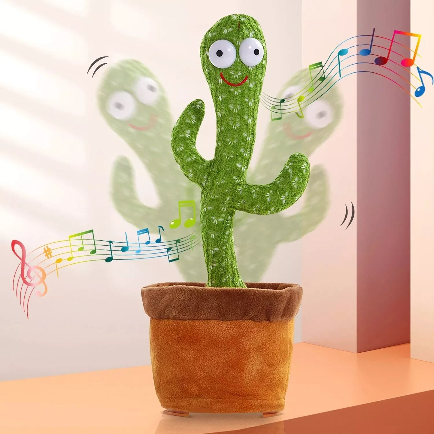 Dancing Cactus Repeat Talk Sing Glow Interactive Plush Toy for Kids | USB | USA