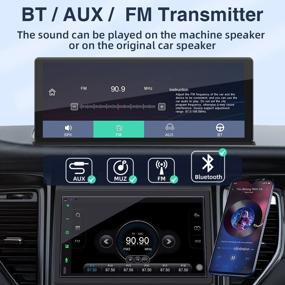 11.3inch Dashcam CarPlay Android Auto IPS Display Bluetooth AUX USB Fit for Benz