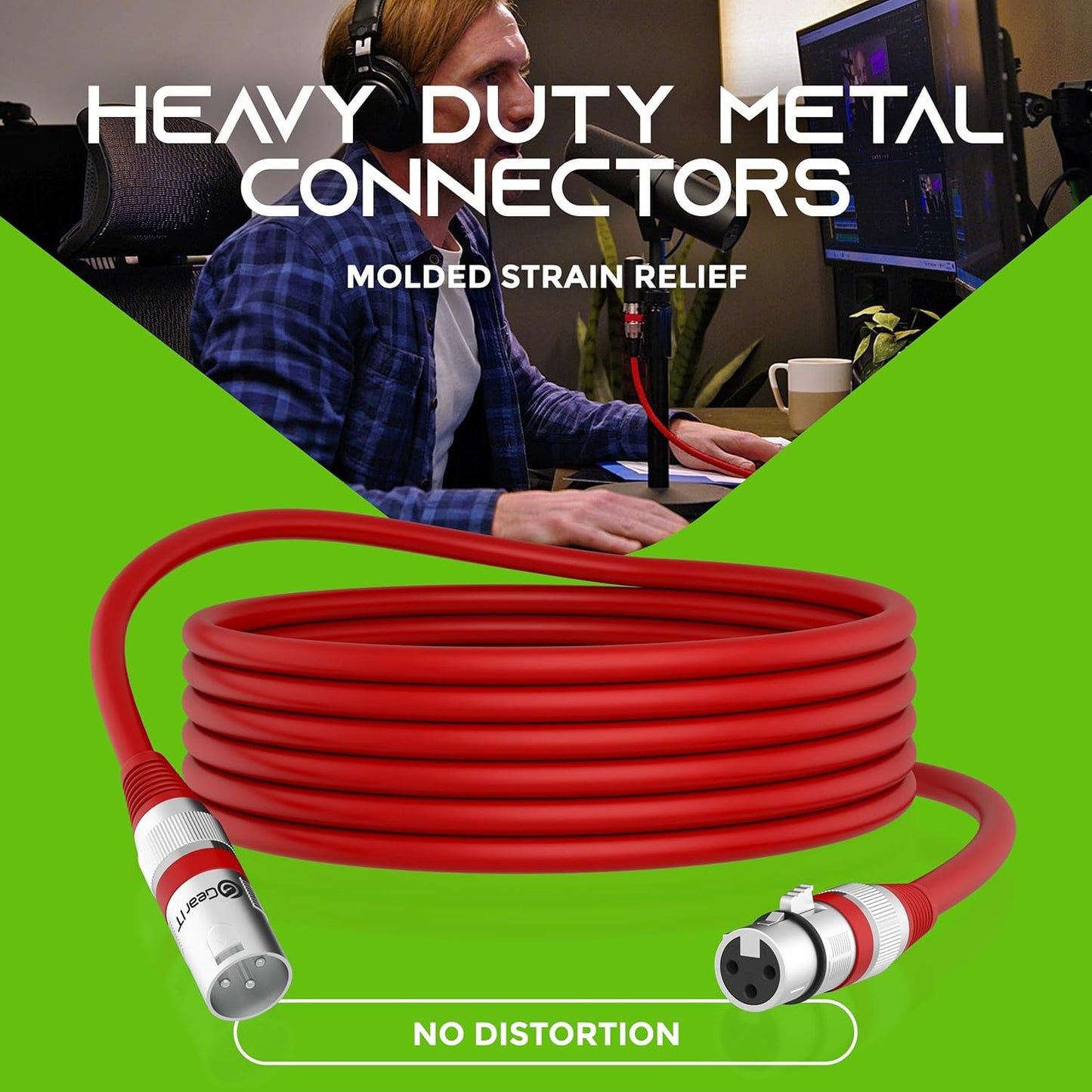XLR to XLR Microphone Cable (6 Feet, 10 Pack) XLR Male to Female Mic Cable 3-Pin