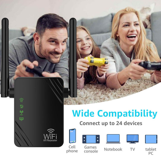 Upgraded WiFi Range Extender 300Mbps Internet Booster Wireless Signal Repeater
