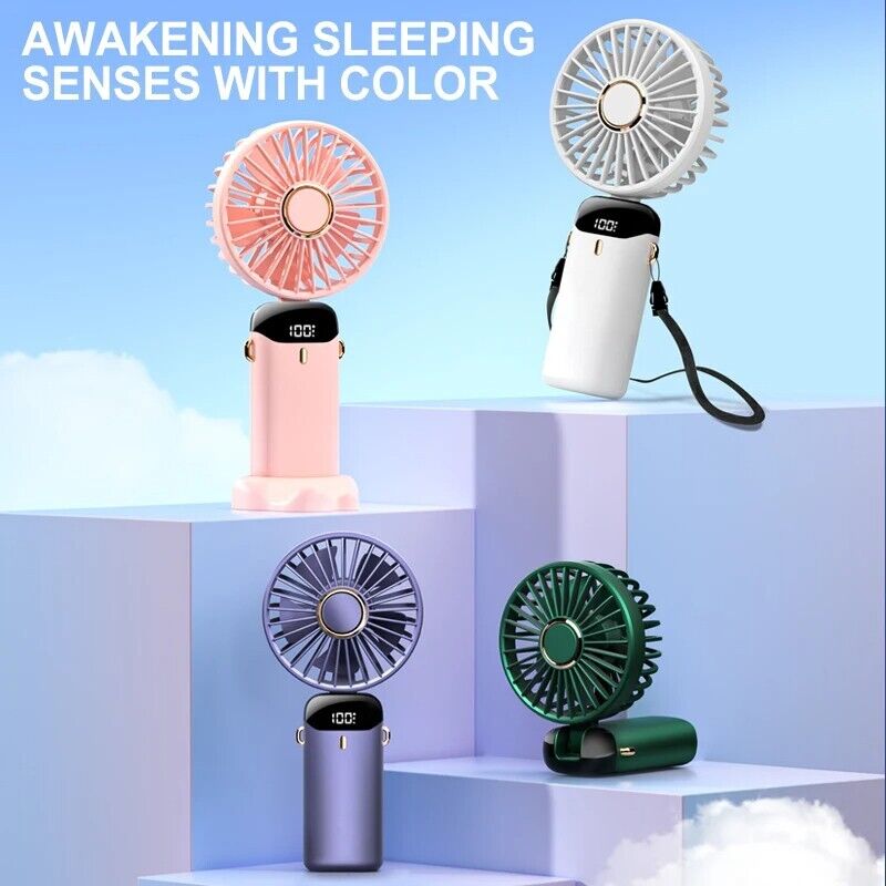 Portable Handheld Personal MINI face Fan 5Speeds Rechargeable Folding For Travel