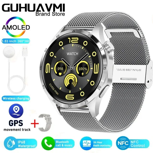 Fitness Tracker NFC Smartwatch Waterproof GPS Heart Rate Bluetooth Call Android