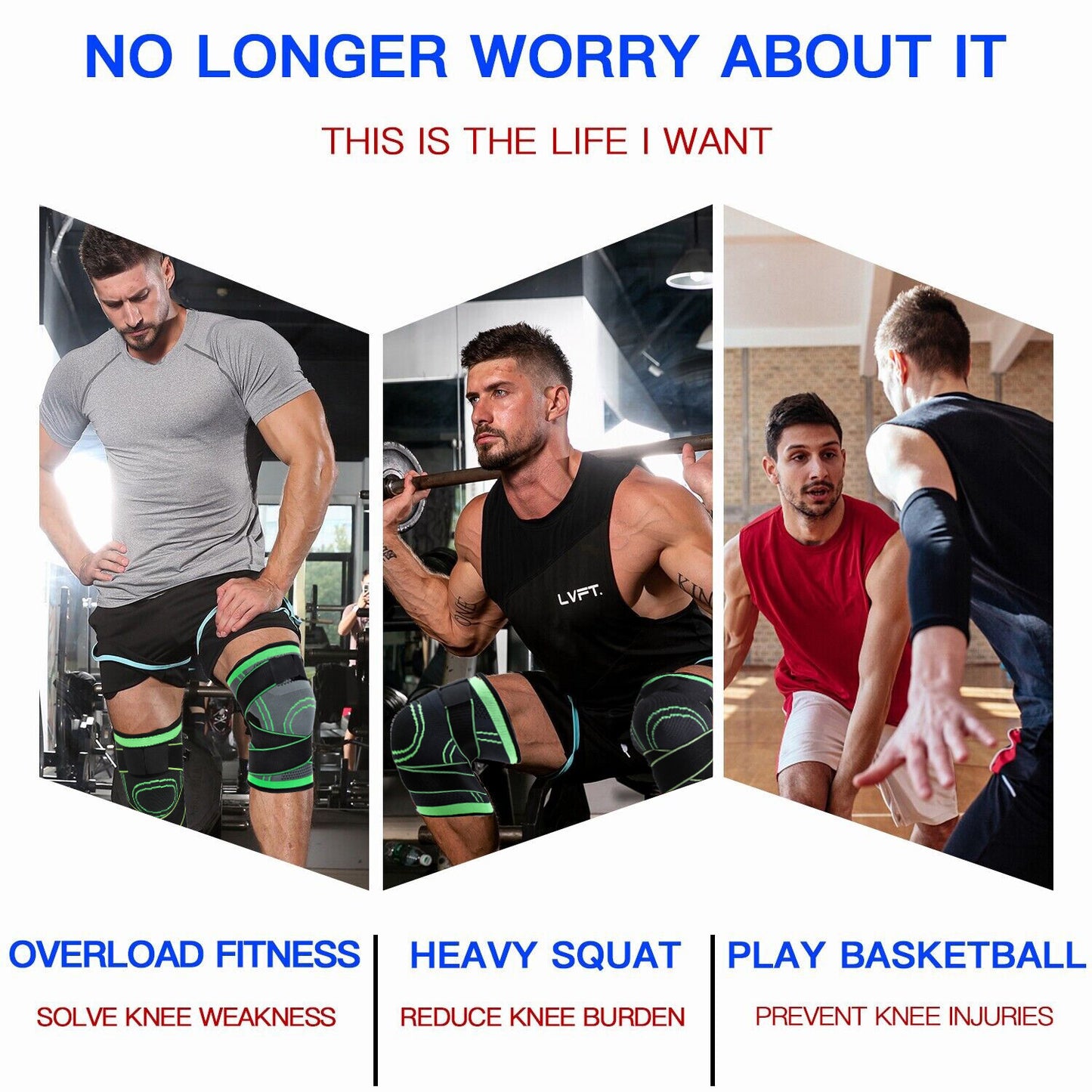 Knee Sleeves Compression Brace Support Sport Joint Injury Pain Arthritis Belt US