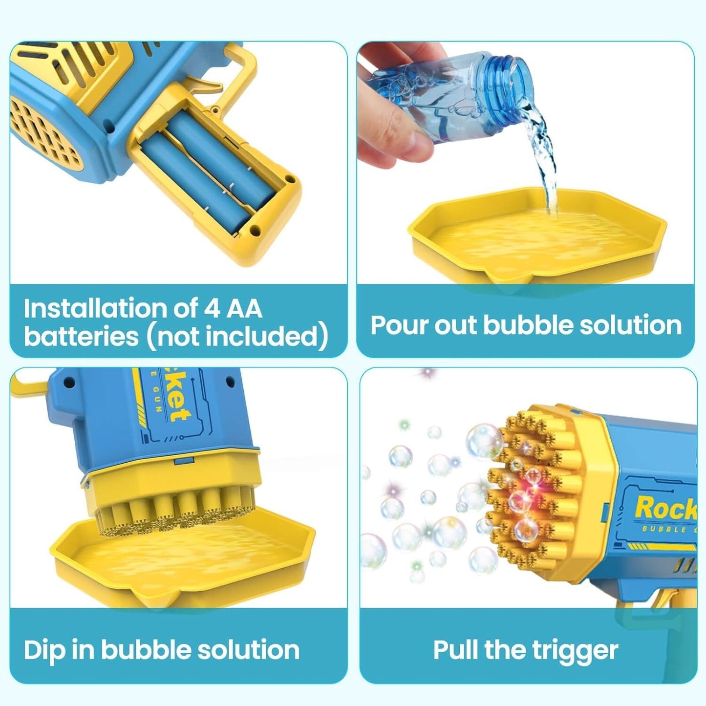 Bubble Machine for Kids - 2 Pack Bubble Toys for 3-8 Year Olds with Fun Bubbles
