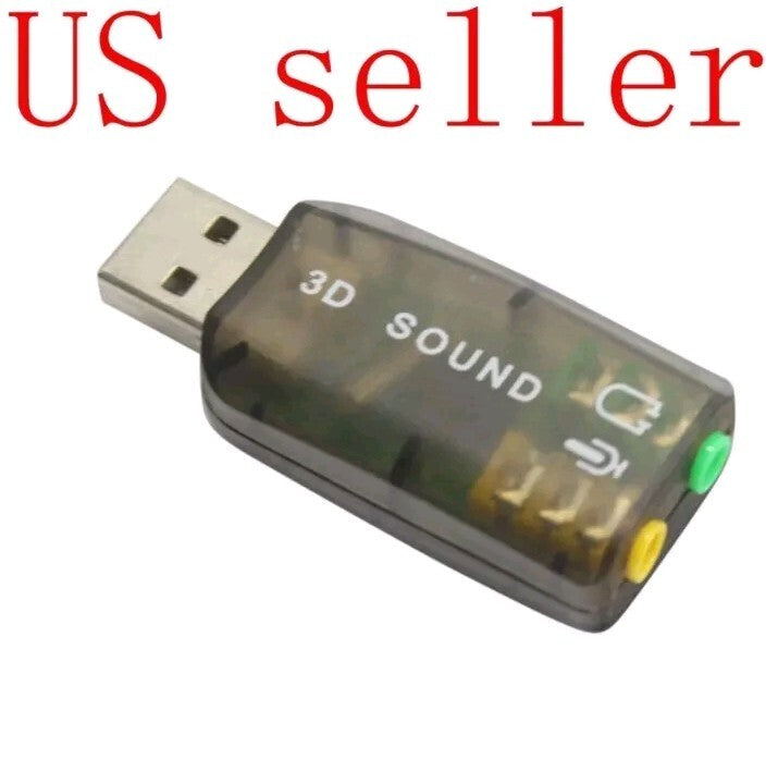 USB Sound Card Dangle Converter Port With Mic Aux Port