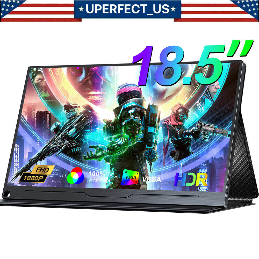 UPERFECT Portable Monitor 18.5 Inch 120HZ with Black Equalizer FPS/RTS,100% sRGB
