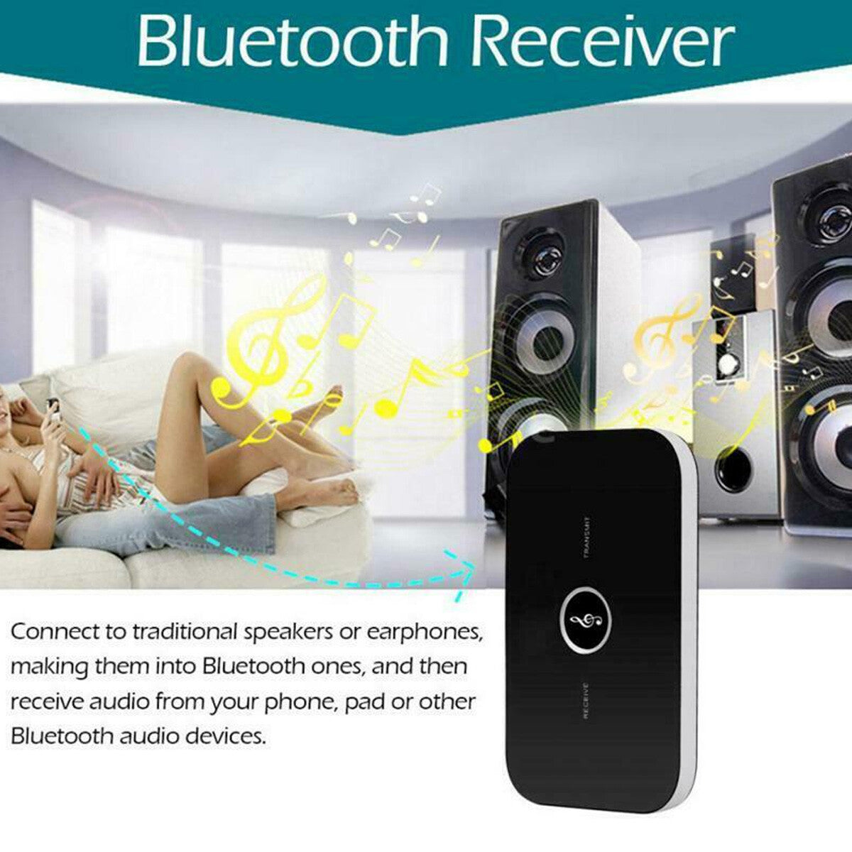 Bluetooth Transmitter Receiver Wireless Adapter For Home stereos TV /DVD player