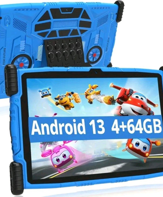 Kids Tablet, 10 Inch Tablet for Kids Android 13, 4GB+64GB/1 TB Expansion, Blue