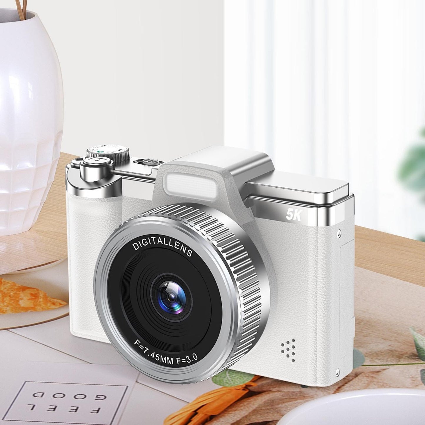 Digital Camera 64MP Pixels 5K HD 16x Zoom AF Autofocus Retro Compact Vlog Kit