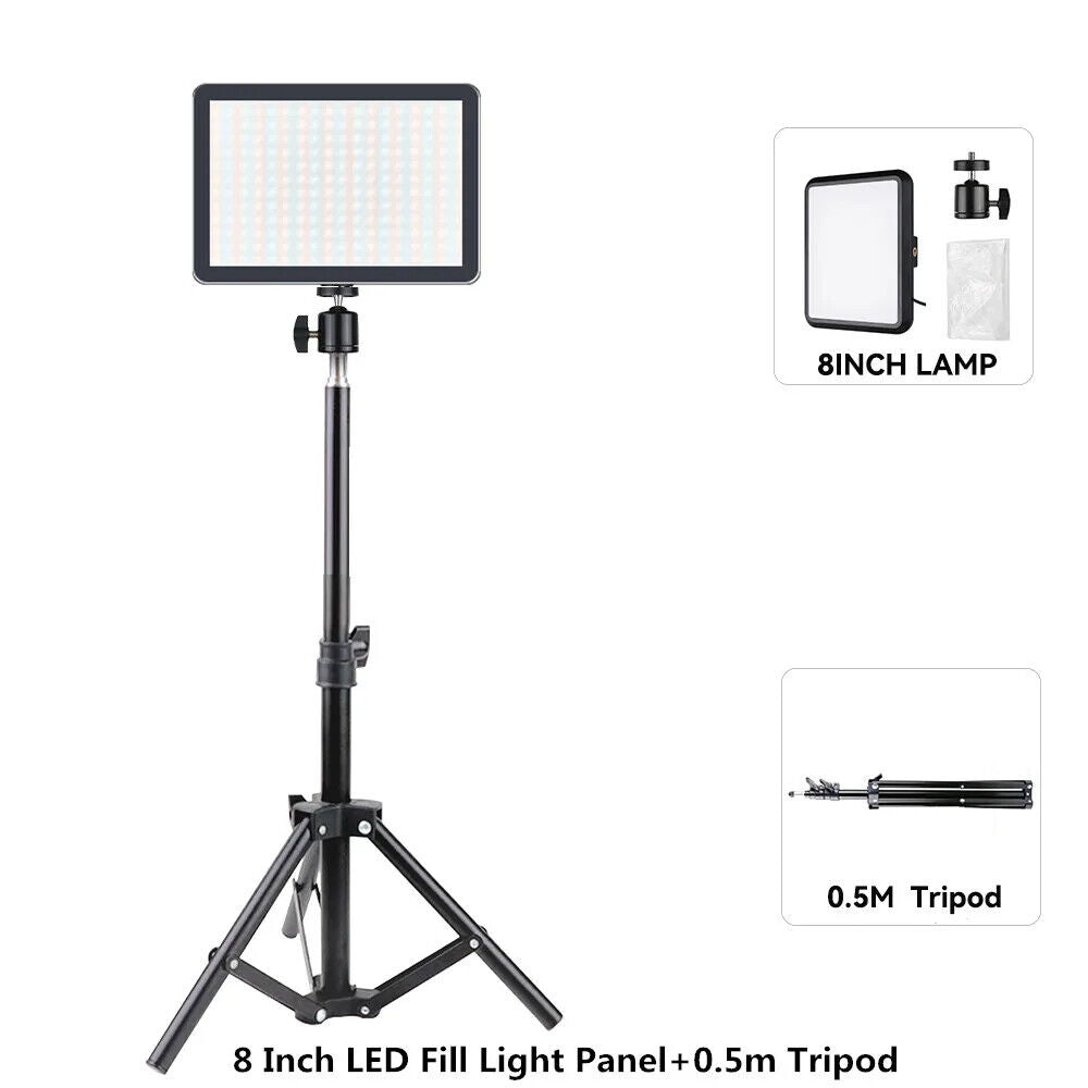 8/12 Inch LED Photography Video Light Panel Lighting Photo Studio Lamp Kit