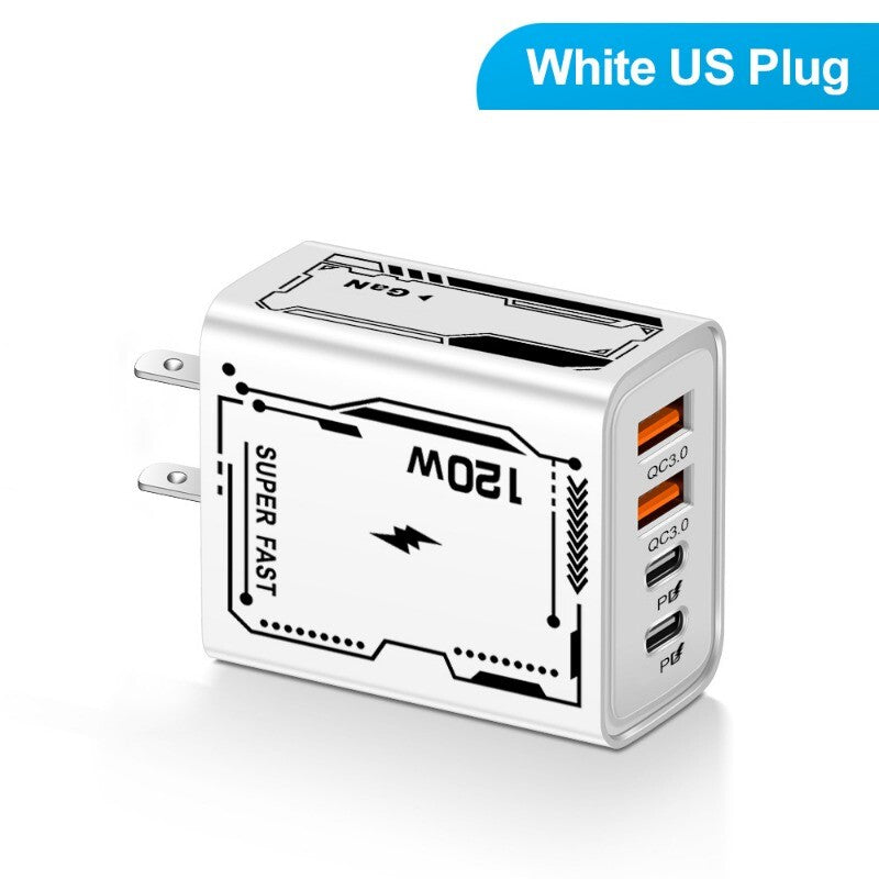 120W Fast Type C Wall Charger 4-in-1 Fast Cable For Samsung A16 A06 A15 A35 A55