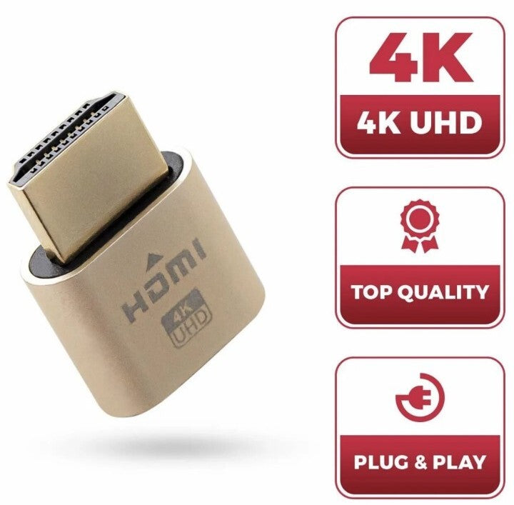 HDMI dummy plug Display Emulator Headless Ghost 1920x1080 4K mining server PC