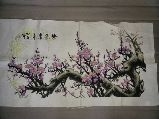 Stitchwork Asian Style Art Design Home Decoration Flower Rose  Fine Art Craft