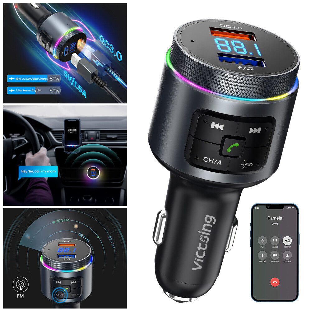 Bluetooth Car FM Transmitter MP3 Player Radio Wireless Adapter Kit 2 USB Charger