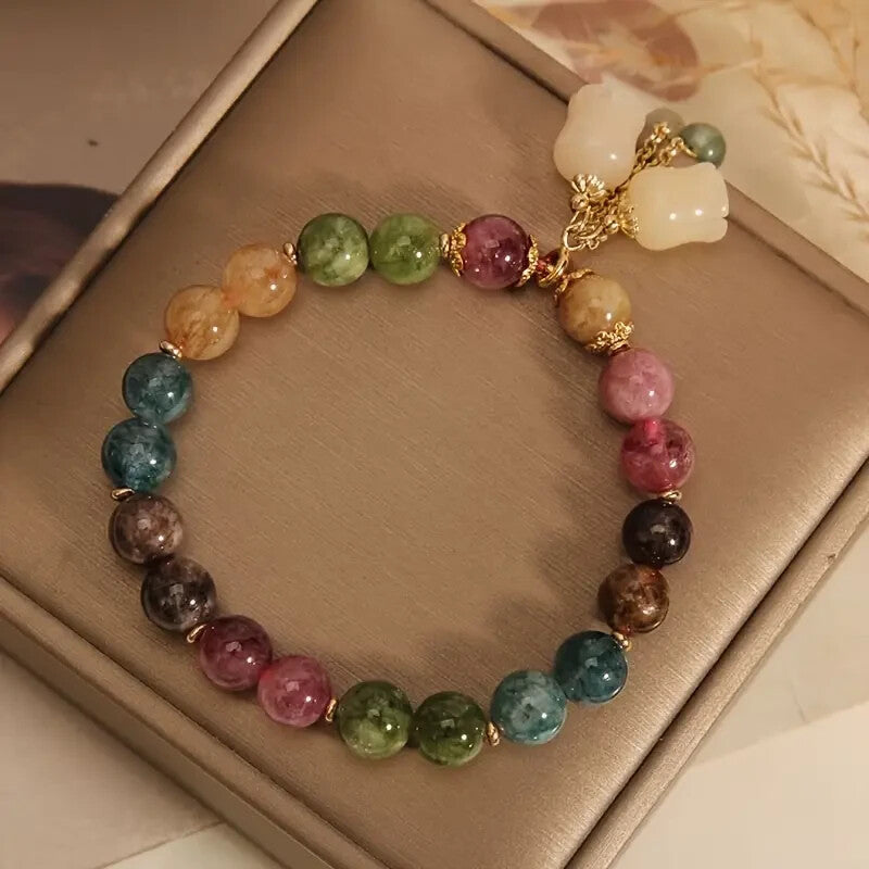 Big Round Titanium Steel Flower of Life Bracelet 18K Gold Plated Waterproof