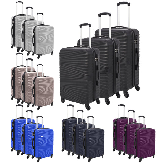 3 Pcs Suitcase Set ABS Hard Shell 4 Wheeled Trolley Lightweight Luggage PIONEER