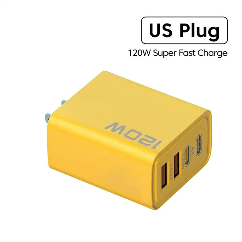 120W 4-Port USB C Fast Wall Charger Block All Cell Phone 16 15 13 11 X iPad lot