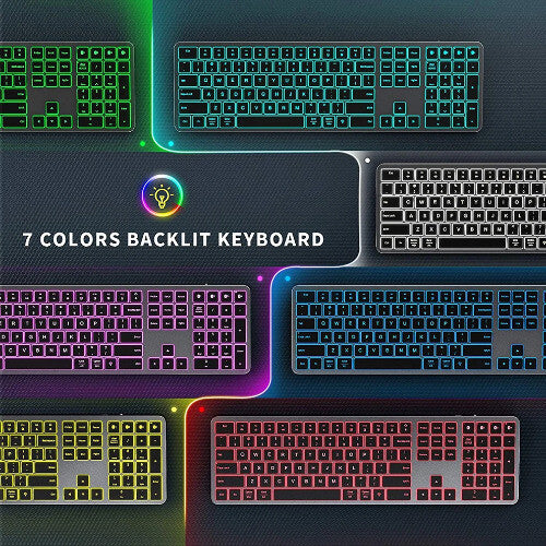 Rechargeable Keyboard Bluetooth Backlit Wireless Keyboard Compatible Tablet