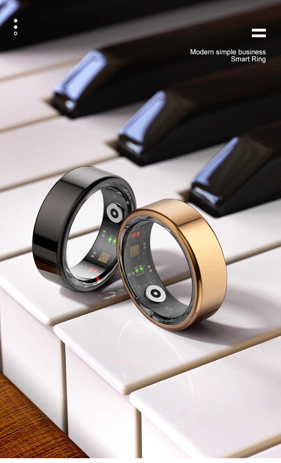R02 Smart Ring Military Grade Titanium Steel Shell Health Monitoring IP68 &