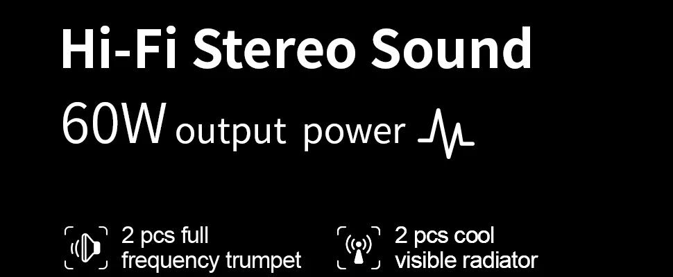 Bluetooth Speaker 60W Output Power Bluetooth Speaker with Class D Amplifier