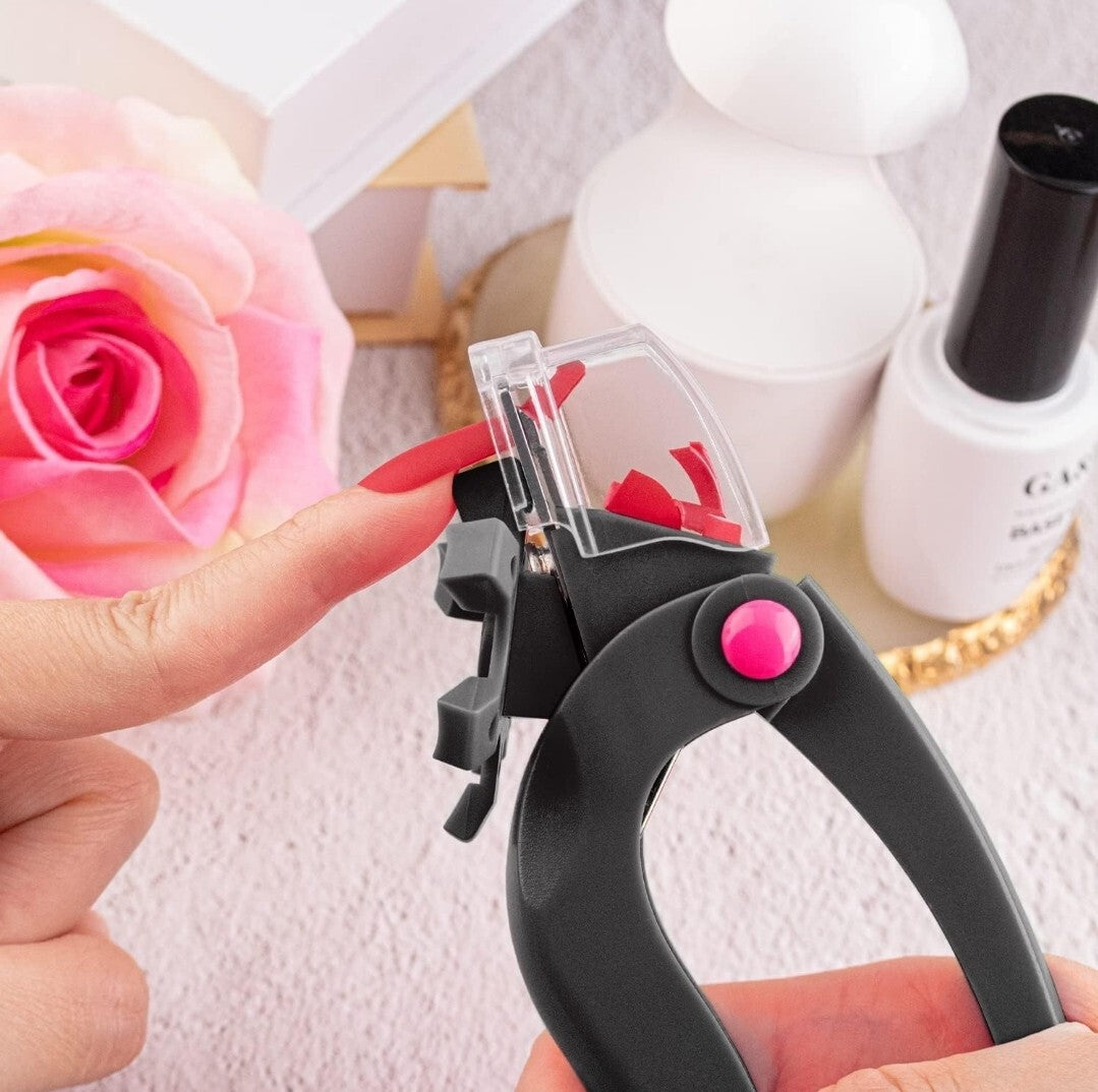 Adjustable Acrylic Nail Clippers with Sizer, Catcher and Length Measurement