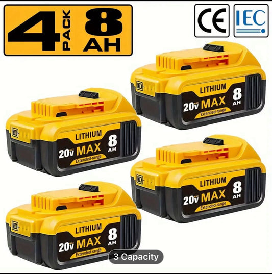 20V 8.0Ah Lithium-ion Battery for DeWalt 20Volt Power Tools DCB200 DCB205 DCB206