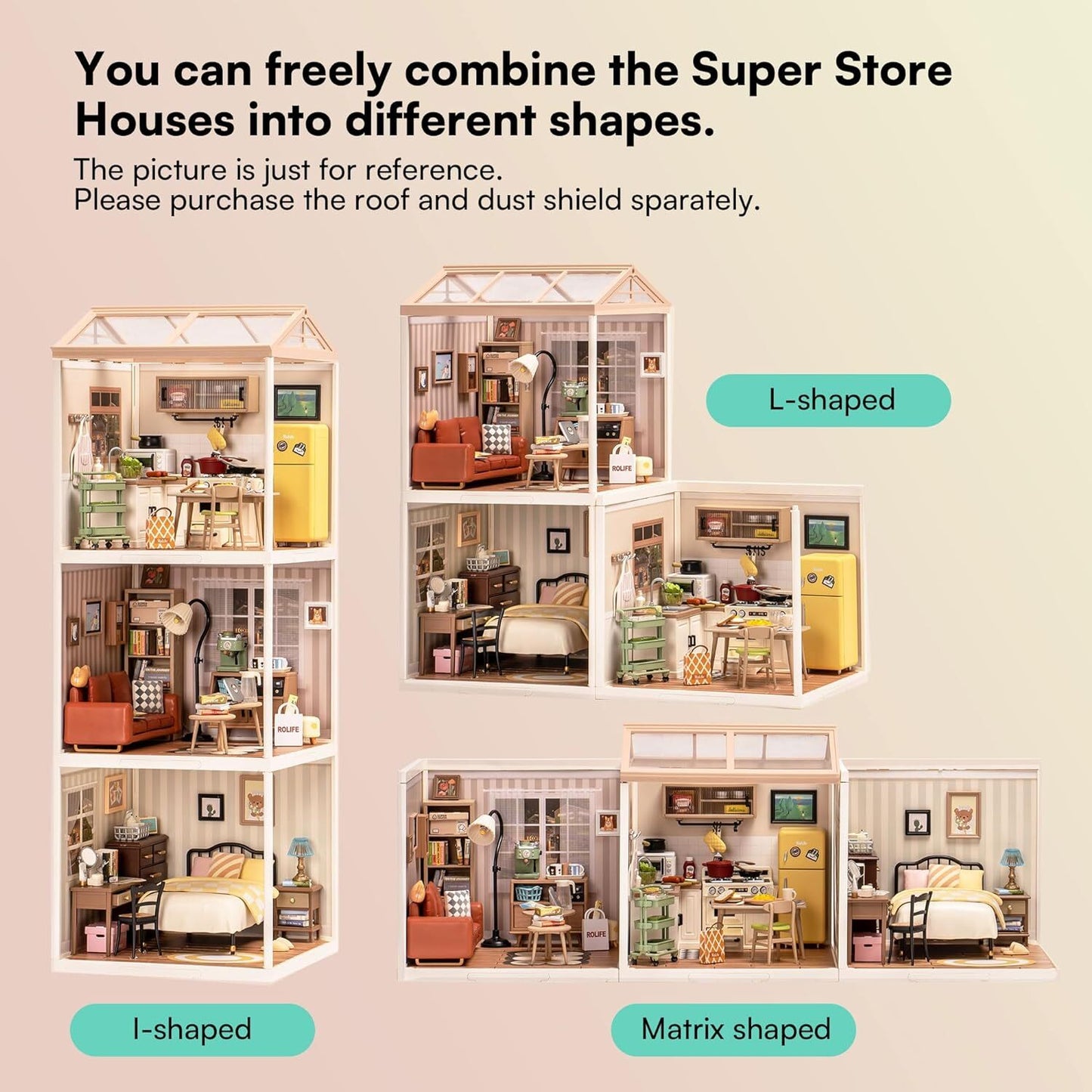 Rolife 1:24 Miniature Dollhouse Super Creator Plastic Building Teens Xmas Gift