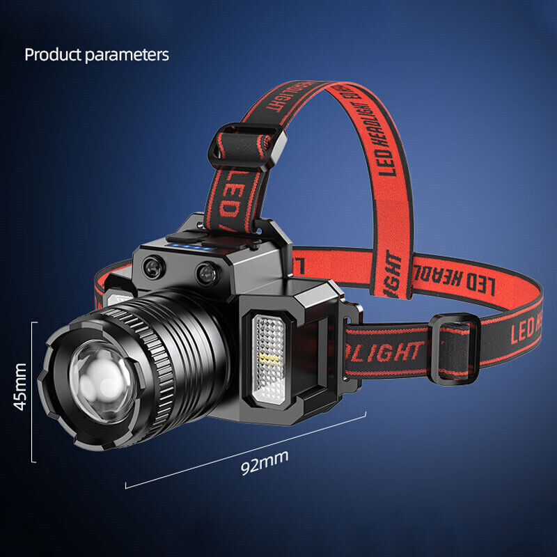 2 Pack USB Rechargeable LED Headlamp Headlight Head Light Waterproof Flashlight