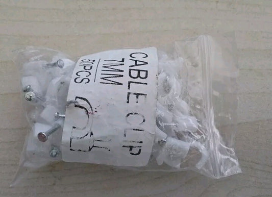 Cable Clips 50 Pieces 7mm Inside Diameter
