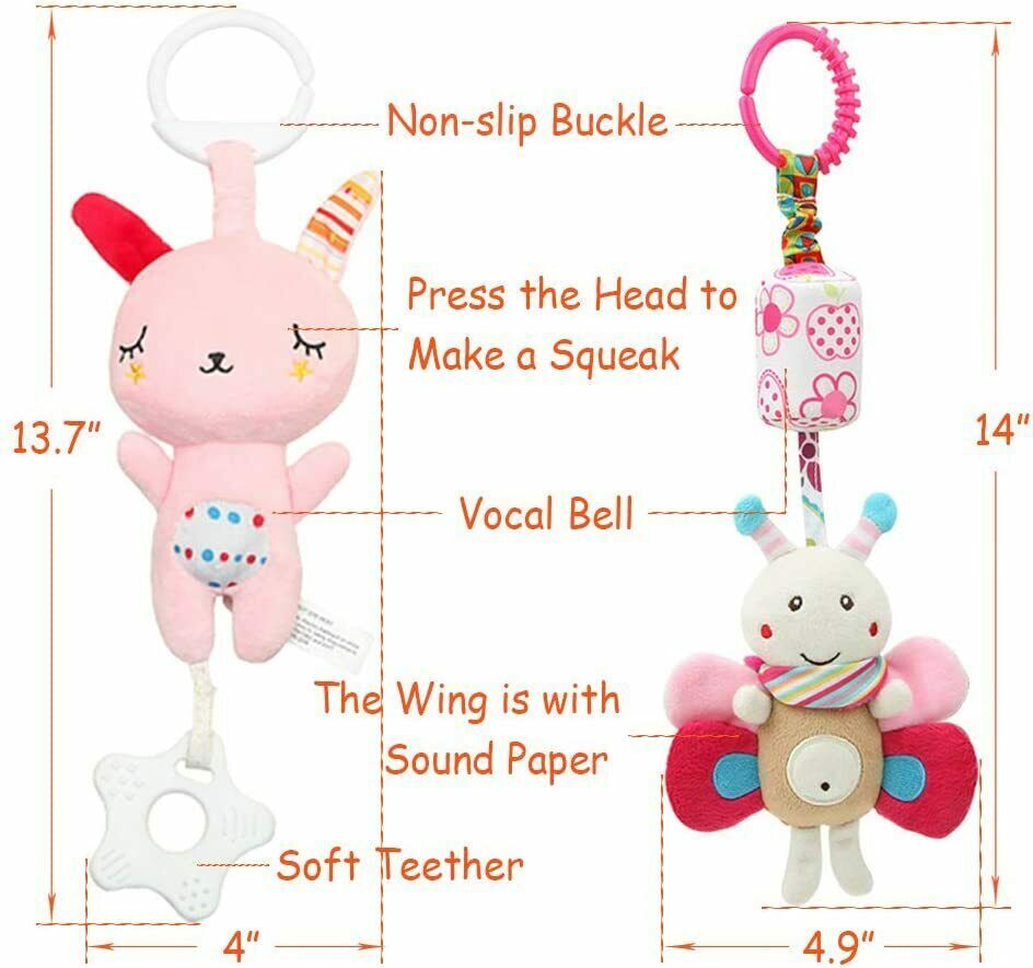 Baby Stroller Toy 6pcs 0-6 Mouth With Hanging Teether Toys For Boy Girl Gift