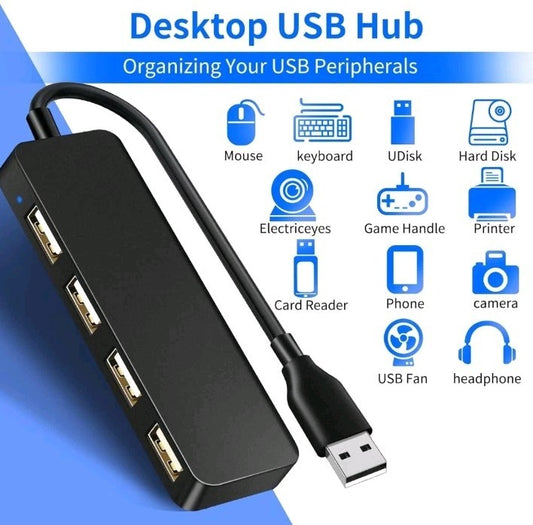 USB 3.0 Hub 4-Port USB Hub USB Splitter USB Expander for Laptops Flash Drive HDD