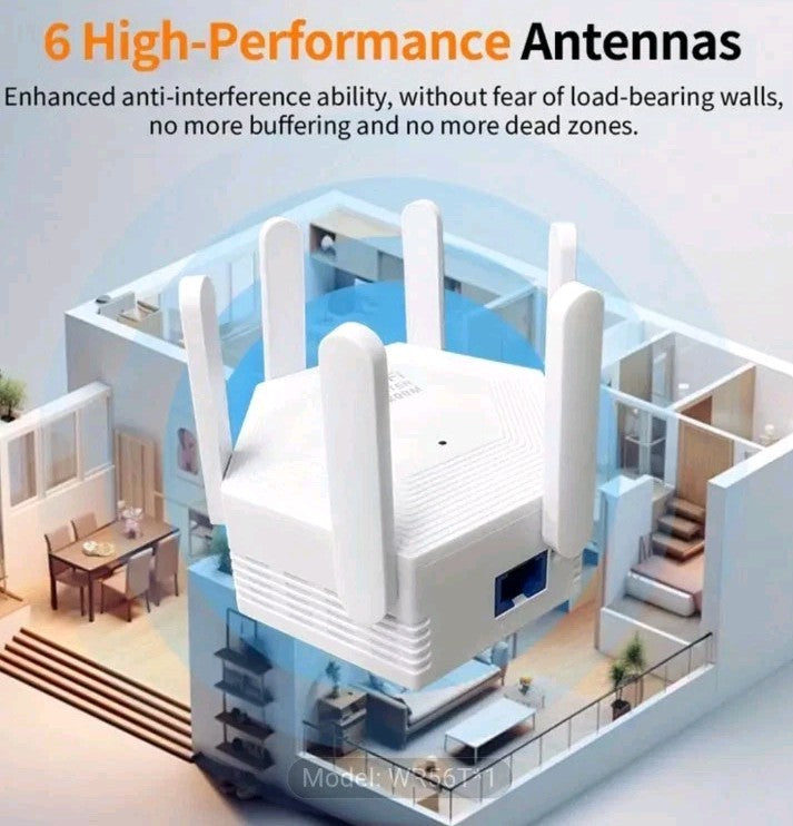 1200Mbps WIFI Extender Booster Repeater 2.4G/5G internet Gigabit Ethernet Port