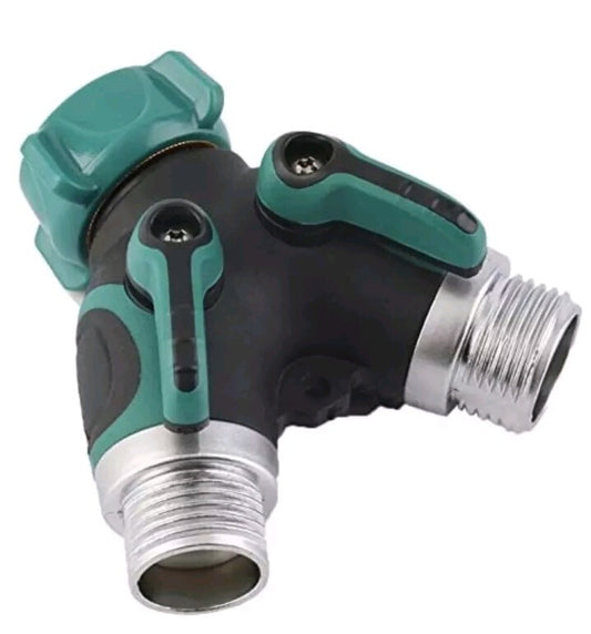 Ikris Garden Hose Splitter 2-Way With Rubberized Comfort Grip