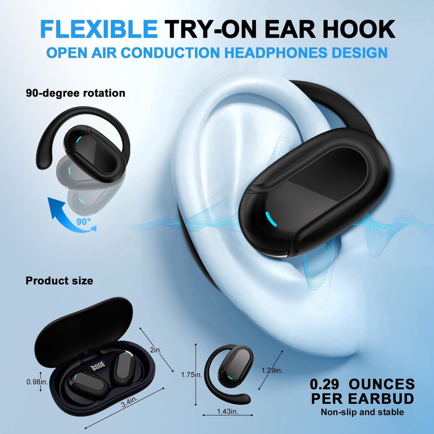 Translation Earbuds Real Time,Ai Language Translation Headphones,Open-Ear Tra...
