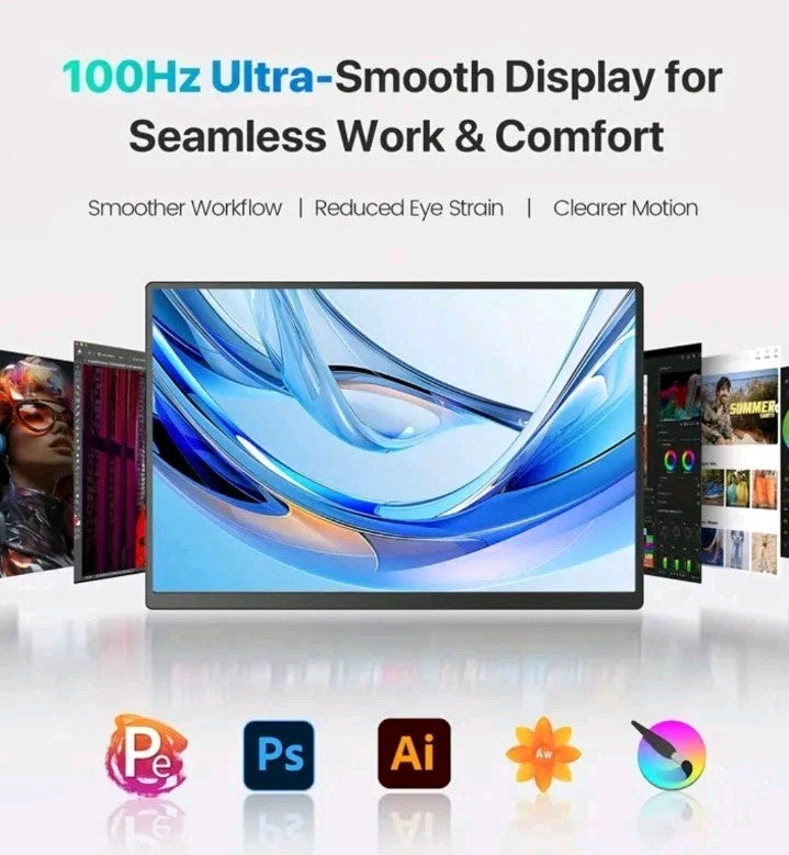 UPERFECT 23.8" Portable Monitor 120Hz Larger Screen 1080P FHD For Computer