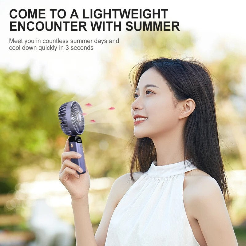 Portable Handheld Personal MINI face Fan 5Speeds Rechargeable Folding For Travel