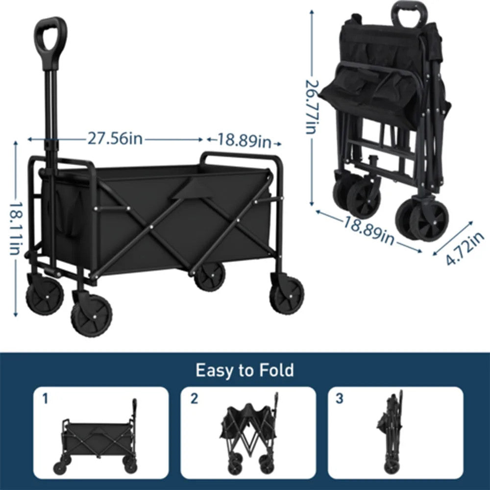 Foldable Garden Wagon Cart Portable Camping Trolley ,Outdoor Multi-function