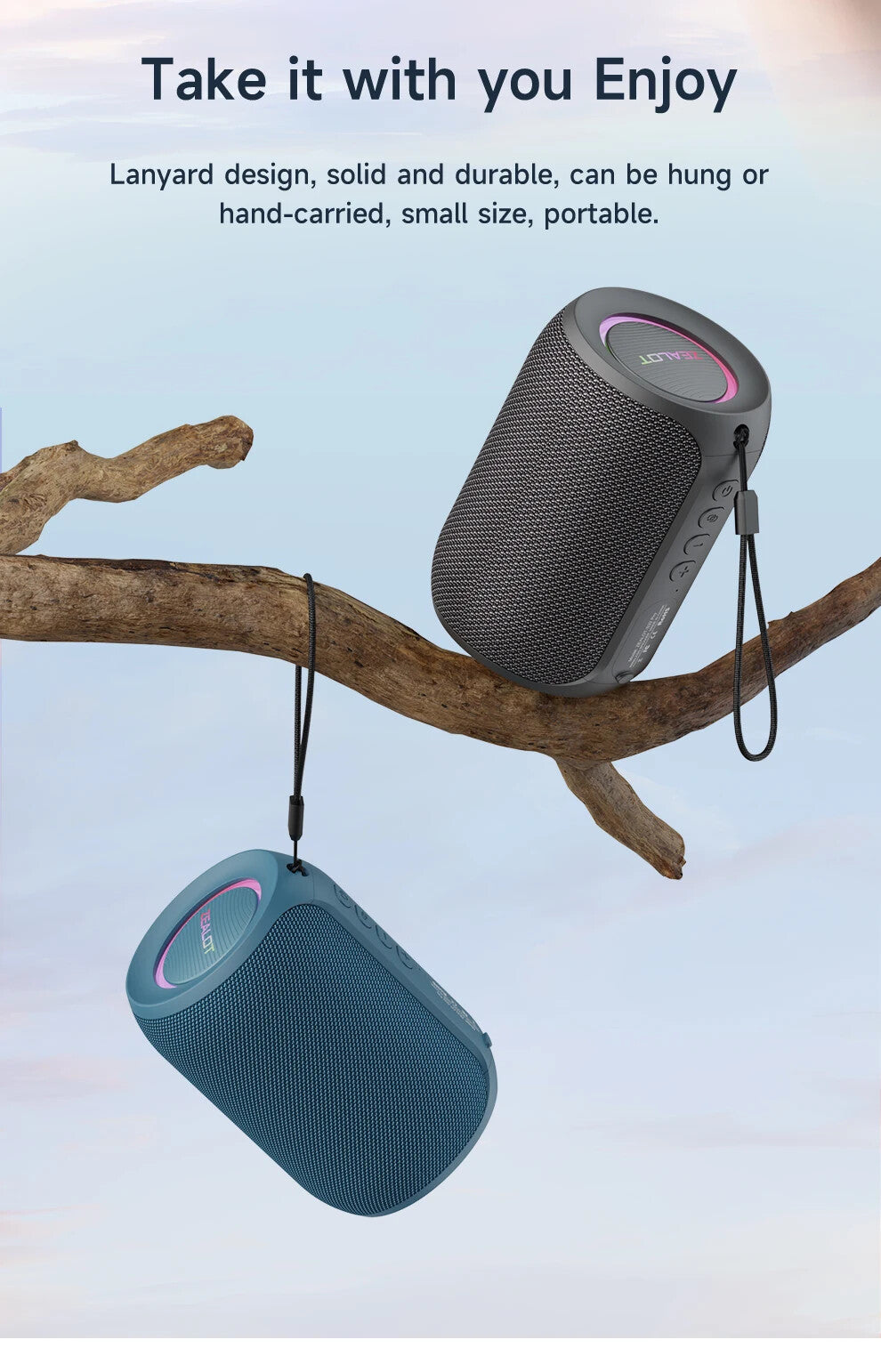 Powerful Bluetooth Speaker, Bass Wireless,LED Light, Outdoor Speakers, Subwoofer