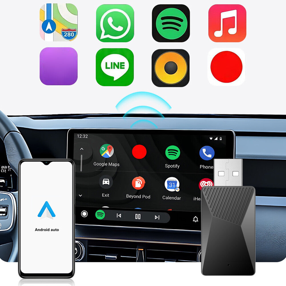 Wired To Wireless Carplay & Android Auto Wireless Adapter OTA Upgrade Adapter
