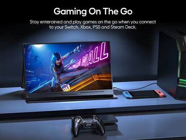 UPERFECT Portable Monitor 18.5 Inch 120HZ with Black Equalizer FPS/RTS,100% sRGB