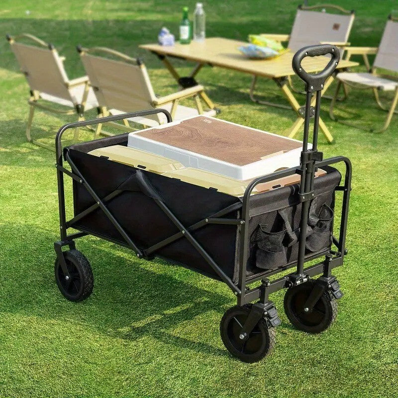 #HeavyDutyWagon 680 lb Capacity All-Terrain Folding Cart – Stainless Steel Frame