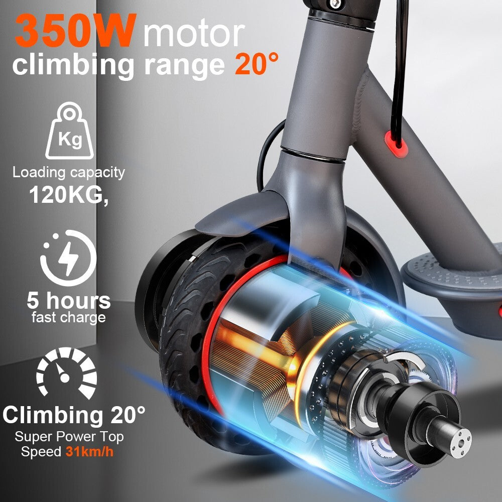 LADPED 350W Folding Electric Scooter Adult Commute Long Range Kick E-scooter