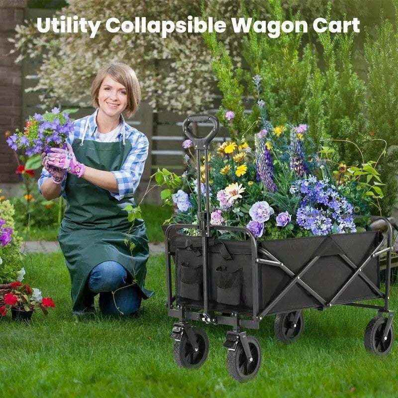 #HeavyDutyWagon 680 lb Capacity All-Terrain Folding Cart – Stainless Steel Frame